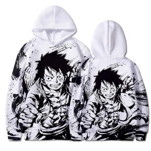 Everyday Cosplay Anime Hoodies & T-Shirts |   One Piece Monkey D. Luffy Roronoa Zoro Hoodie Cartoon Manga Anime Harajuku Graphic Kawaii For Couple’s Men’s Women’s Adults’ Back To School 3D Print White Cosplay & Costumes Everyday Cosplay Anime Hoodies & T-Shirts