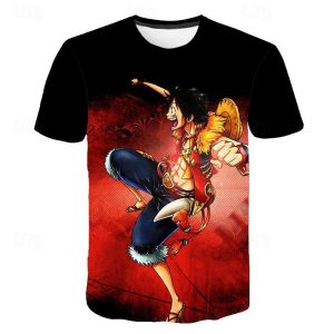 Everyday Cosplay Anime Hoodies & T-Shirts |   One Piece Monkey D. Luffy Tony Tony Chopper T-shirt Cartoon Manga Anime 3D Harajuku Graphic Kawaii For Couple’s Men’s Women’s Adults’ Carnival Masquerade 3D Print Street Casual Daily Black Cosplay & Costumes Black