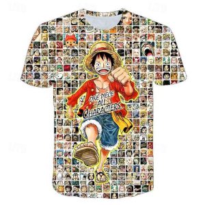 Everyday Cosplay Anime Hoodies & T-Shirts |   One Piece Monkey D. Luffy Tony Tony Chopper T-shirt Cartoon Manga Anime 3D Harajuku Graphic Kawaii For Couple’s Men’s Women’s Adults’ Carnival Masquerade 3D Print Street Casual Daily Rainbow Cosplay & Costumes Everyday Cosplay Anime Hoodies & T-Shirts