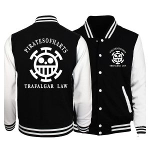 Everyday Cosplay Anime Hoodies & T-Shirts |   One Piece Monkey D. Luffy Varsity Jacket Back To School Anime Harajuku Graphic Kawaii For Men’s Women’s Adults’ Back To School Hot Stamping Black Cosplay & Costumes Black