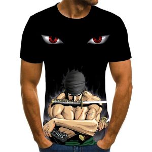 Everyday Cosplay Anime Hoodies & T-Shirts |   One Piece Roronoa Zoro T-shirt Anime Cartoon Anime 3D 3D Harajuku Graphic For Couple’s Men’s Women’s Adults’ Back To School 3D Print Black Cosplay & Costumes Black