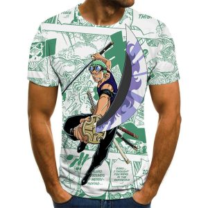 Everyday Cosplay Anime Hoodies & T-Shirts |   One Piece Roronoa Zoro T-shirt Anime Cartoon Anime 3D 3D Harajuku Graphic For Couple’s Men’s Women’s Adults’ Back To School 3D Print Green Combo Cosplay & Costumes Everyday Cosplay Anime Hoodies & T-Shirts