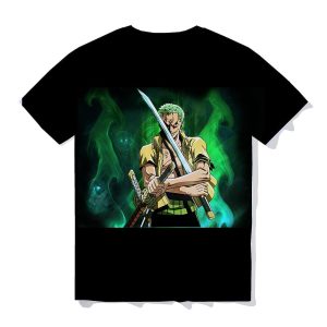 Everyday Cosplay Anime Hoodies & T-Shirts |   One Piece Roronoa Zoro T-shirt Cartoon Manga Anime 3D Harajuku Graphic Kawaii For Couple’s Men’s Women’s Adults’ Back To School 3D Print Black Cosplay & Costumes Black