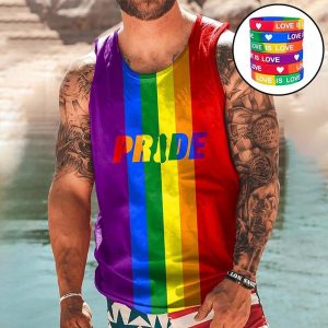 Everyday Cosplay Anime Hoodies & T-Shirts |   Pride Parade LGBT Pride Gay Pride Rainbow Flag Cartoon Manga Bracelet Rainbow Harajuku Graphic Kawaii For Men’s Adults’ Masquerade Back To School 3D Print Pride Parade Pride Month Red Cosplay & Costumes Everyday Cosplay Anime Hoodies & T-Shirts