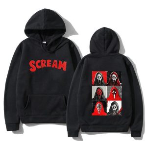 Everyday Cosplay Anime Hoodies & T-Shirts |   Scream VI Ghostface Hoodie Anime Front Pocket Graphic For Couple’s Men’s Women’s Adults’ Halloween Carnival Masquerade Hot Stamping Casual Daily Black Cosplay & Costumes Black