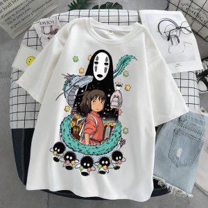 Everyday Cosplay Anime Hoodies & T-Shirts |   Spirited Away T-shirt Anime Cartoon Anime Harajuku Graphic Street Style For Couple’s Men’s Women’s Adults’ Masquerade Back To School Hot Stamping Casual Daily White Cosplay & Costumes Everyday Cosplay Anime Hoodies & T-Shirts