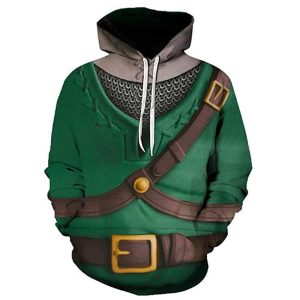 Everyday Cosplay Anime Hoodies & T-Shirts |   The Legend of Zelda Link Hoodie Anime 3D Front Pocket Graphic For Couple’s Men’s Women’s Adults’ Carnival Masquerade 3D Print Party Casual Daily Green 2 Cosplay & Costumes Everyday Cosplay Anime Hoodies & T-Shirts