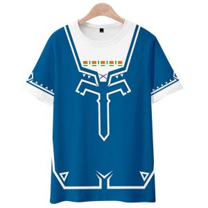 Everyday Cosplay Anime Hoodies & T-Shirts |   The Legend of Zelda Link Zelda T-shirt Anime Cartoon Anime Harajuku Graphic Kawaii For Couple’s Men’s Women’s Adults’ Back To School 3D Print Blue Cosplay & Costumes Blue