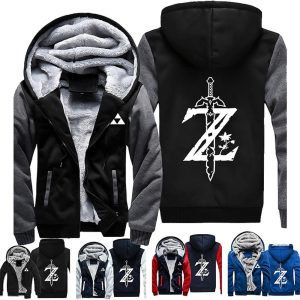 Everyday Cosplay Anime Hoodies & T-Shirts |   The Legend of Zelda triangle Hoodie Anime Outerwear Anime Graphic For Couple’s Men’s Women’s Adults’ Hot Stamping Casual Daily Black Cosplay & Costumes Black