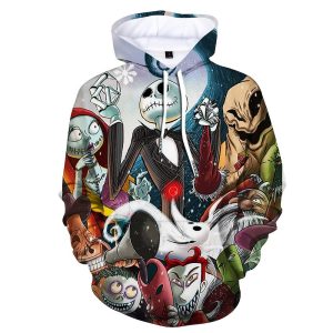 Everyday Cosplay Anime Hoodies & T-Shirts |   The Nightmare Before Christmas Jack Skellington Hoodie Cartoon Manga Anime 3D Front Pocket Graphic For Couple’s Men’s Women’s Adults’ 3D Print Casual Daily Rainbow Cosplay & Costumes Everyday Cosplay Anime Hoodies & T-Shirts