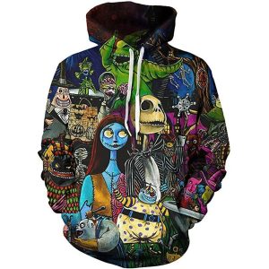 Everyday Cosplay Anime Hoodies & T-Shirts |   The Nightmare Before Christmas Sally Hoodie Cartoon Manga Anime 3D Front Pocket Graphic For Couple’s Men’s Women’s Adults’ Halloween Carnival Masquerade 3D Print Party Casual Daily Rainbow Cosplay & Costumes Everyday Cosplay Anime Hoodies & T-Shirts