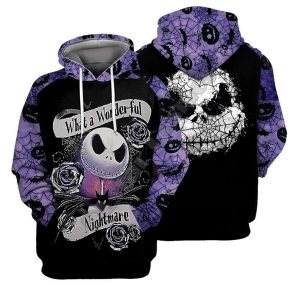 Everyday Cosplay Anime Hoodies & T-Shirts |   The Nightmare Before Christmas Ugly Christmas Sweater / Sweatshirt Hoodie Pullover Print 3D Front Pocket Graphic For Couple’s Men’s Women’s Adults’ Christmas Carnival Masquerade 3D Print Party Purple Cosplay & Costumes Everyday Cosplay Anime Hoodies & T-Shirts