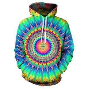 Everyday Cosplay Anime Hoodies & T-Shirts |   Tie-dye Print Hoodie 1980s Disco Hoodie Christmas Hoodie Cartoon Manga Anime Front Pocket Graphic Hoodie For Men’s Women’s Unisex Adults’ Green Cosplay & Costumes Everyday Cosplay Anime Hoodies & T-Shirts