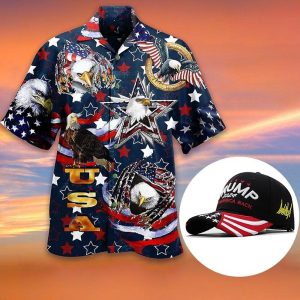 Everyday Cosplay Anime Hoodies & T-Shirts |   USA Flag American Flag Hawaii Shirts Baseball Cap 2 PCS Outfits 3D 3D Graphic Shirt For Men’s Adults’ Independence Day July 4 Party Festival Beach Vacation Navy Blue Cosplay & Costumes Everyday Cosplay Anime Hoodies & T-Shirts