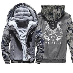 Everyday Cosplay Anime Hoodies & T-Shirts |   Vikings valhalla Hoodie Anime Outerwear Anime Graphic For Couple’s Men’s Women’s Adults’ Hot Stamping Casual Daily Grey Cosplay & Costumes Everyday Cosplay Anime Hoodies & T-Shirts