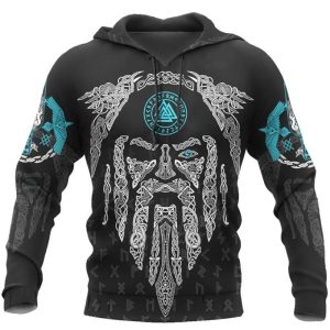 Everyday Cosplay Anime Hoodies & T-Shirts |   Vikings Warriors Viking Tattoo Hoodie Cartoon Manga Anime 3D Front Pocket Graphic For Couple’s Men’s Women’s Adults’ 3D Print Casual Daily Black Cosplay & Costumes Black