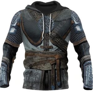 Everyday Cosplay Anime Hoodies & T-Shirts |   Vikings Warriors Viking Tattoo Hoodie Cartoon Manga Anime 3D Front Pocket Graphic For Couple’s Men’s Women’s Adults’ 3D Print Casual Daily Grey Cosplay & Costumes Everyday Cosplay Anime Hoodies & T-Shirts