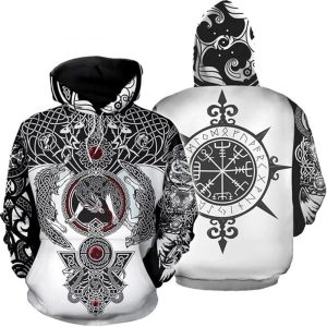 Everyday Cosplay Anime Hoodies & T-Shirts |   Vikings Warriors Viking Tattoo Hoodie Cartoon Manga Anime 3D Front Pocket Graphic For Couple’s Men’s Women’s Adults’ 3D Print Casual Daily White Cosplay & Costumes Everyday Cosplay Anime Hoodies & T-Shirts