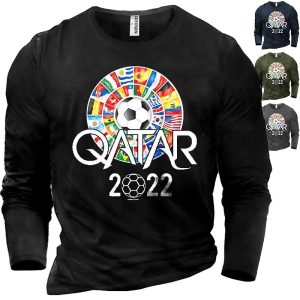 Everyday Cosplay Anime Hoodies & T-Shirts |   World Cup Qatar 2022 Football Soccer T-shirt Anime Cartoon Anime 3D Classic Street Style For Couple’s Men’s Women’s Adults’ 3D Print Green Cosplay & Costumes Everyday Cosplay Anime Hoodies & T-Shirts