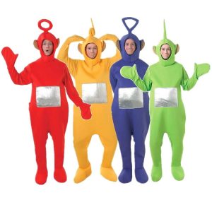 Halloween & Carnival Costumes |   Alien Teletubbies Funny Costumes Group & Family Halloween Costumes Men’s Women’s Movie Cosplay Cosplay Costumes Funny Costume Yellow Red Purple Leotard / Onesie Halloween Carnival Masquerade Polyester Red Cosplay & Costumes Halloween & Carnival Costumes