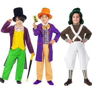 Halloween & Carnival Costumes |   Charlie and the Chocolate Factory Charlie Willy Wonka Cosplay Costume Halloween Group Family Costumes Boys Movie Cosplay Cosplay Halloween White Yellow Purple Costume Halloween Carnival Masquerade Yellow Cosplay & Costumes Halloween & Carnival Costumes