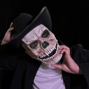 Halloween & Carnival Costumes |   Creepy Halloween Full Head Skull Mask with Movable Jaw Adults Realistic Latex Scary Skeleton Cosplay & Costumes Halloween & Carnival Costumes