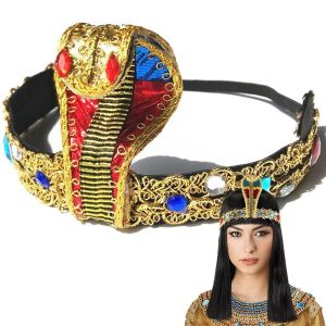 Halloween & Carnival Costumes |   Egyptian Costume Reina Snake Headband Accessories Egyptian Headpiece Bendable Women’s Gold Egypt Medusa Jewelry for Halloween Golden Cosplay & Costumes Golden