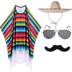 Halloween & Carnival Costumes |   Mexican Outfits Robe Poncho Stripes Men’s Women’s Boys for Carnival Mardi Gras Cinco de Mayo Carnival Halloween Kid’s Adults’ Kids Cosplay & Costumes Halloween & Carnival Costumes