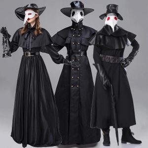 Halloween & Carnival Costumes |   Plague Doctor Steampunk Cosplay Costume Masquerade Solid Colored Men’s Women’s for Masquerade Mardi Gras Adults’ Black Cosplay & Costumes Black