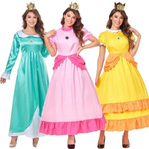 Halloween & Carnival Costumes |   Princess Peach Cosplay Cosplay Costume Women’s for Halloween Carnival Masquerade Carnival Performance Halloween Adults’ Pink Cosplay & Costumes Halloween & Carnival Costumes