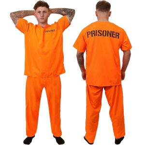 Halloween & Carnival Costumes |   Prisoner Cosplay Cosplay Costume Career Costumes Solid Colored Men’s for Carnival Masquerade Mardi Gras Party Adults’ Orange Cosplay & Costumes Halloween & Carnival Costumes