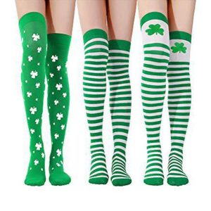 Halloween & Carnival Costumes |   Shamrock Irish Cosplay Casual Socks / Long Stockings Masquerade St. Patrick’s Day 2022 Stripes 3 Leaf Women’s for Carnival Masquerade Saint Patrick’s Day Party Masquerade Adults’ Dark Green Cosplay & Costumes Dark Green