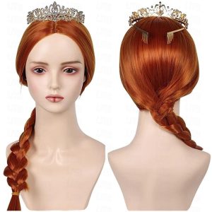 Halloween & Carnival Costumes |   Shrek Movie Fiona Cosplay Wig Crown Heat Resistant Synthetic Hair Carnival Halloween Party Props Auburn Cosplay & Costumes Auburn