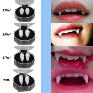 Halloween & Carnival Costumes |   Vampire Fangs White Scary Costume Zombie Dentures Cosplay Costume Accessories Prank Toys Party Props Halloween 1.7cm Cosplay & Costumes 1.7cm