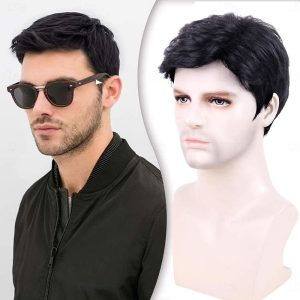 Halloween & Carnival Costumes |   Wig Short Hair, Hair Replacement Wigs Mens’s Black Wig for Men Hair Full Wig for Male Guy Daily Wear Black Cosplay & Costumes Black