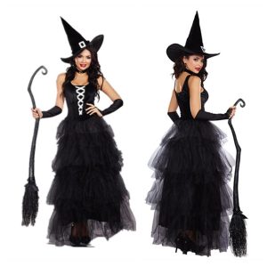 Halloween & Carnival Costumes |   Witch Sexy Costume Dress Cosplay Costume Costume Women’s for Halloween Masquerade Mardi Gras Party Halloween Adults’ Black Cosplay & Costumes Black