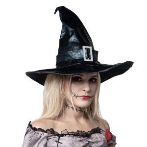 Halloween & Carnival Costumes |   Witch Wizard Hat Pointed Ruched Halloween Witch Hat Adults’ Punk Gothic Dress Up Halloween Easy Halloween Costumes Black Cosplay & Costumes Black