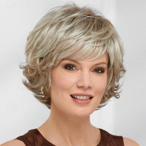 Halloween & Carnival Costumes |   Women’s Fashion Wig Light Blonde Synthetic Hair Short Wigs Curly Wig Fluffy Natural Synthetic Wigs for Daily Party Use A1 Cosplay & Costumes A1