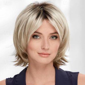 Halloween & Carnival Costumes |   Women’s Fashion Wig Light Blonde Synthetic Hair Short Wigs Straight Wig Fluffy Natural Synthetic Wigs for Daily Party Use Light golden Cosplay & Costumes Halloween & Carnival Costumes