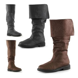 Historical & Vintage Costumes |   Medieval Renaissance Shoes Knee High Boots Flat Jazz Boots Pirate Viking Crusader Men’s Unisex Halloween Performance Party / Evening LARP Shoes Brown Cosplay & Costumes Brown