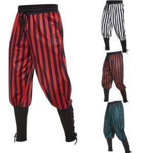 Historical & Vintage Costumes |   Men’s Ankle Banded Pants Medieval Viking Navigator Pirate Costume Trousers Renaissance Gothic Pants Red | black Cosplay & Costumes Historical & Vintage Costumes