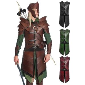 Historical & Vintage Costumes |   Retro Vintage Gothic Medieval Renaissance Armor Warrior Knight Ritter Viking Outlander Ranger Men’s Women’s Unisex Archery Solid Color Halloween Performance Halloween Masquerade Shoulder Armor Red Cosplay & Costumes Historical & Vintage Costumes