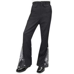 Historical & Vintage Costumes |   Retro Vintage Hippie 1970s Disco Trousers Bell Bottom Pants Hippie Men’s Sequins Halloween Party / Evening Masquerade Pants Sequin black Cosplay & Costumes Historical & Vintage Costumes