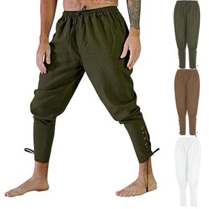 Historical & Vintage Costumes |   Retro Vintage Medieval 17th Century Pirate Pants Knight Ritter Viking Crusader Outlander Ranger Men’s Masquerade Party / Evening Pants Black Cosplay & Costumes Black