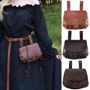 Historical & Vintage Costumes |   Retro Vintage Medieval Bag Belt Bag Waist Bag Viking Ranger Elven Men’s Women’s Unisex Halloween Party LARP Ren Faire Bag dark brown Cosplay & Costumes dark brown