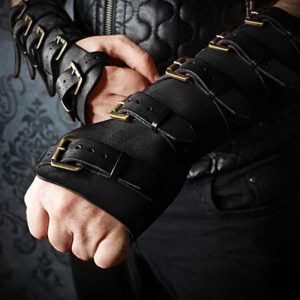 Historical & Vintage Costumes |   Retro Vintage Medieval Renaissance 17th Century Armor Wristband Armband Knight Ritter Viking Crusader Ranger Shieldmaiden Men’s Archery Halloween Party Masquerade Wrist Brace Black Cosplay & Costumes Black