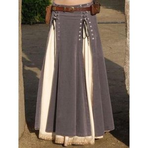 Historical & Vintage Costumes |   Retro Vintage Punk & Gothic Medieval Renaissance Skirt Cosplay Costume Maxi Skirt Goth Girl Women’s Halloween Carnival Casual Daily Skirt Gray Cosplay & Costumes Gray