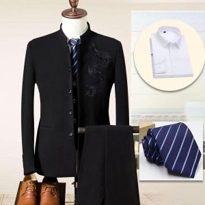 Historical & Vintage Costumes |   Retro Vintage Roaring 20s 1920s Outfits Suits & Blazers The Great Gatsby Gentleman Men’s Masquerade Party Party & Evening Coat Black Cosplay & Costumes Black