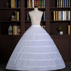 Historical & Vintage Costumes |   Rococo Victorian Petticoat Hoop Skirt Under Skirt Crinoline Half Slip Bride Bridal Women’s 6 Hoops Ball Gown Halloween Wedding Party Adults’ Petticoat White Cosplay & Costumes Historical & Vintage Costumes