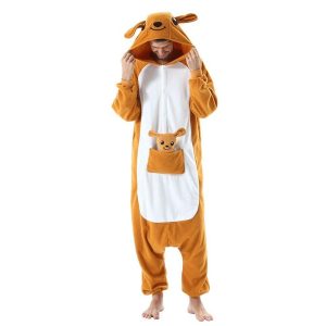 Kigurumi Pajamas |   Adult Onesie Animal Halloween Cosplay Costume One Piece Pajamas for Women and Men Yellow Cosplay & Costumes Kigurumi Pajamas